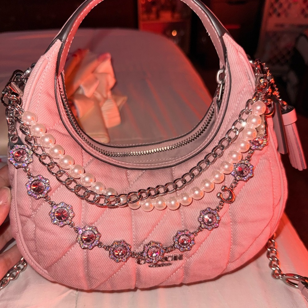 Coach Carmen Ballerina Pink Quilted Crossbody Bag - Picture 3 of 16